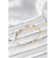 Yıldız Model Gold Renk Pirinç Kadın Bileklik