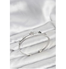 Yıldız Model Gümüş Renk Pirinç Kadın Bileklik