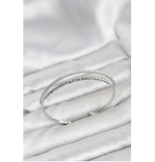 Dorika Model Pirinç Gümüş Renk Kadın Bileklik