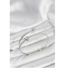 Kalp Model Pirinç Gümüş Renk Kadın Bileklik