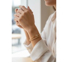 Yonca Model Pirinç Gold Renk Kadın Bileklik