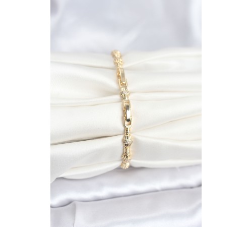 Pirinç Gold Renk VIP Seri Punta Model Zirkon Taşlı Kadın Bileklik