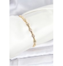 Pirinç Gold Renk VIP Seri Punta Model Zirkon Taşlı Kadın Bileklik