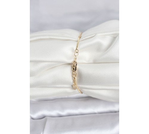 CM 14K Gold Renk Barlı Yılan Zincir Model Kadın Bileklik