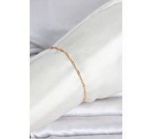 CM 14K Gold Renk Ezme Burgu Zincir Model Kadın Bileklik