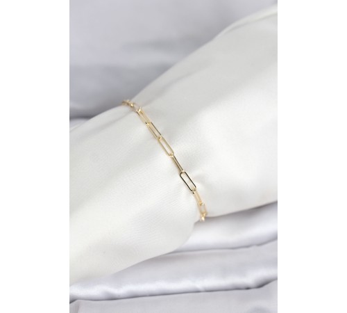 CM 14K Gold Renk Ataç Zincir Model Kadın Bileklik