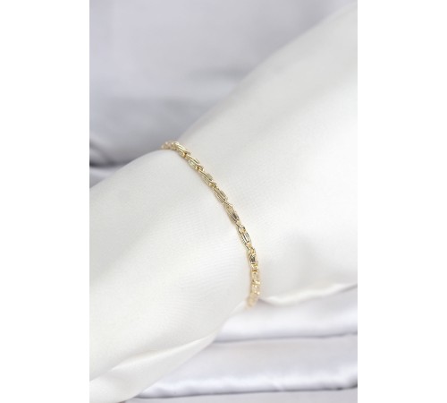 CM 14K Gold Renk Burgu Zincirli Model Kadın Bileklik