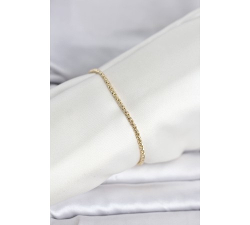 CM 14K Gold Renk Burgulu Zincir Model Kadın Bileklik