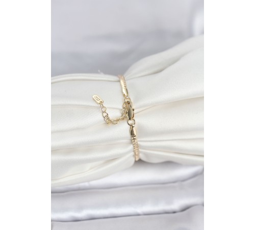 CM 14K Gold Renk Yassı Zincir Model Kadın Bileklik