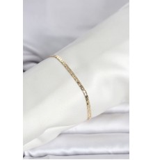 CM 14K Gold Renk Yassı Ezme Zincir Model Kadın Bileklik