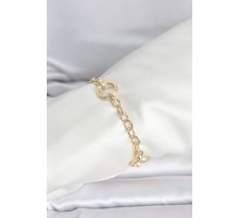 CM 14K Gold Renk Lazerli Halka Model Kadın Bileklik
