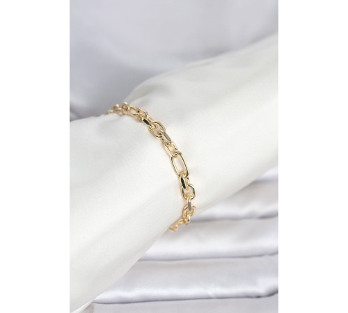 CM 14K Gold Renk Kalın Zincir Model Kadın Bileklik