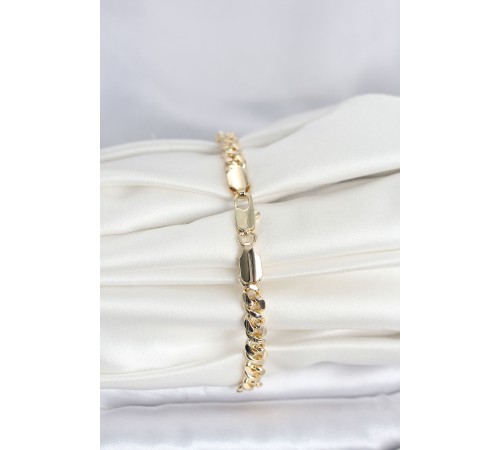 CM 14K Gold Renk Yassı Zincir Model Kadın Bileklik