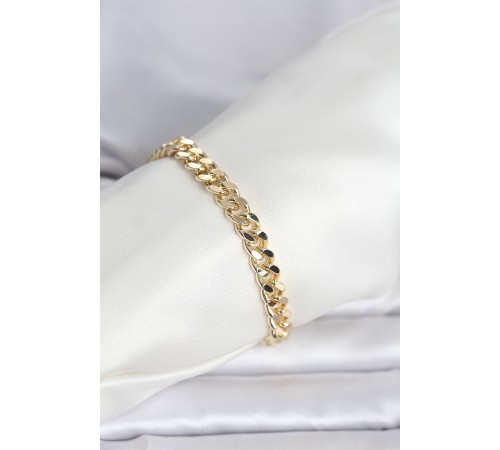 CM 14K Gold Renk Ezme Kalın Zincir Model Kadın Bileklik