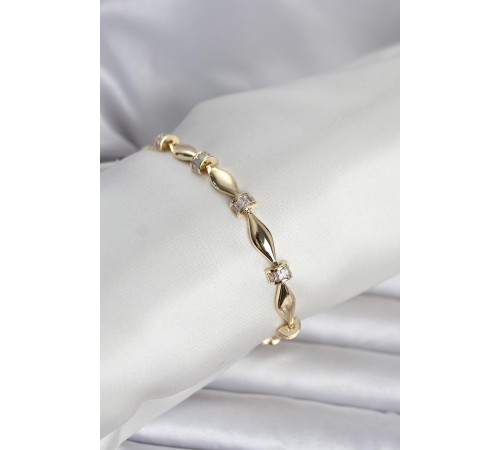 Pirinç Gold Renk Sütun Model Kadın Bileklik
