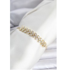 Pirinç Gold Renk Başak Model Su Yolu Kadın Bileklik