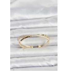 Pirinç Gold Renk Zirkon Taşlı ve Dorika Model Kadın Bileklik