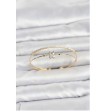 Pirinç Gold Renk Zirkon Taşlı Baget Model Kadın Bileklik