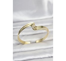 Zikzak Model Gold Renk Pirinç Kadın Bileklik