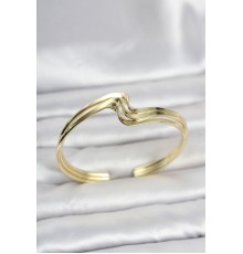 Zikzak Model Gold Renk Pirinç Kadın Bileklik