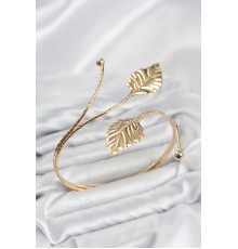 Pazu Bileklik Gold Renk Pirinç Yaprak Model