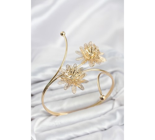 Pazu Bileklik Gold Renk Pirinç Lotus Model