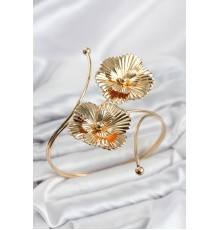 Pazu Bileklik Gold Renk Pirinç Çiçek Model