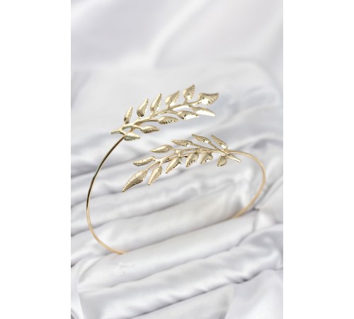 Pazu Bileklik Gold Renk Pirinç Zeytin Dalı Model