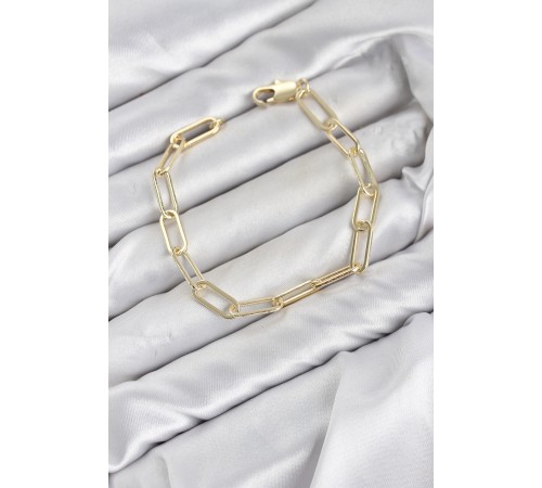 CM Ataş Zincir Model Gold Renk Pirinç Kadın Bileklik