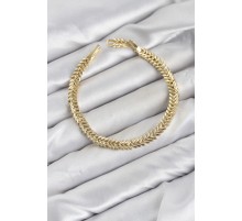 CM Başak Model Gold Renk Pirinç Kadın Bileklik