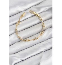 CM Gold Renk Yıldız Model Zirkon Taşlı Pirinç Kadın Bileklik