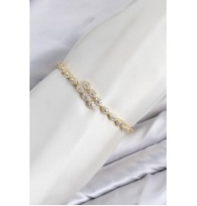 CM Damla Model Zirkon Taşlı VIP Seri Gold Renk Pirinç Kadın Bileklik