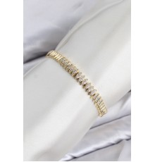 CM Arpa Model Zirkon Taşlı VIP Seri Gold Renk Pirinç Kadın Bileklik