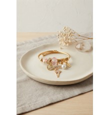 Geyik Model Gold Renk Pembe Charmlı Bileklik