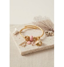 Pembe Deniz Kabuğu Model Gold Renk Charmlı Bileklik
