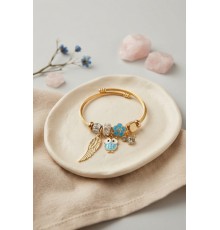 Baykuş Model Gold Renk Charmlı Bileklik