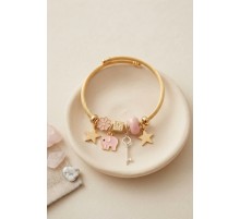 Anahtar ve Fil Model Pembe Charmlı Bileklik