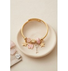 Anahtar ve Fil Model Pembe Charmlı Bileklik