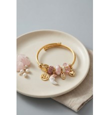 Ay ve Kalp Pembe Charmlı Kadın Bileklik