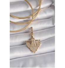 Pirinç Gold Renk Zirkon Taşlı Çapa Model Ajda Charm