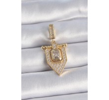 Pirinç Gold Renk Baget Zirkon Taşlı Ajda Charm