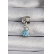 316L Çelik Gümüş Renk Mavi Renk Sallantı Elbise Model Nomination Charm