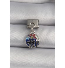 316L Çelik Gümüş Renk Sallantı Dünya Model Nomination Charm