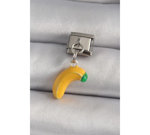 316L Çelik Gümüş Renk Sallantı Muz Model Nomination Charm