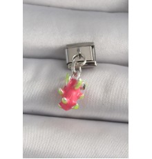 316L Çelik Gümüş Renk Sallantı Ejder Meyvesi Model Nomination Charm