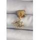 316L Çelik Gold Renk Sallantı Zirkon Taşlı Göz Model Nomination Charm