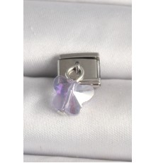 316L Çelik Gümüş Renk Mor Zirkon Taşlı Nomination Charm