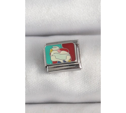 316L Çelik Gümüş Renk Renkli Portre Model Nomination Charm