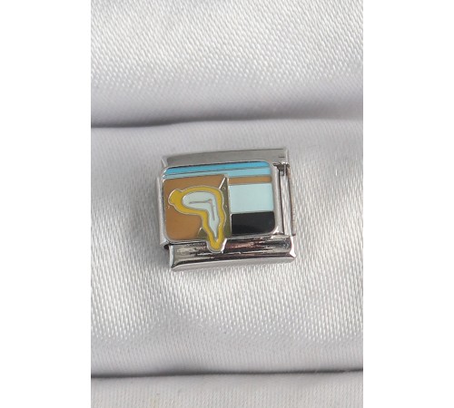 316L Çelik Gümüş Renk Renkli Portre Model Nomination Charm