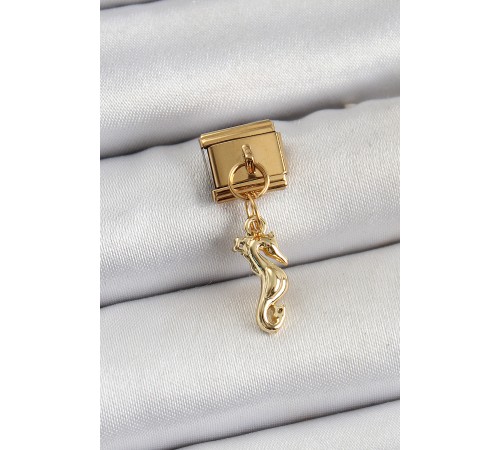 316L Çelik Sallantılı Deniz Atı Model Gold Renk Nomination Charm